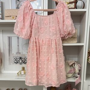 Pink Rosette Floral dress